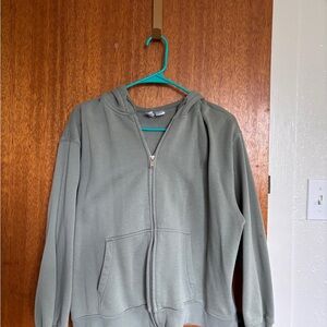 H&M Olive Green Zip-Up Hoodie